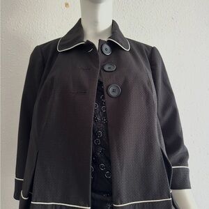 Sunny Leigh Black Blazer with White Piping